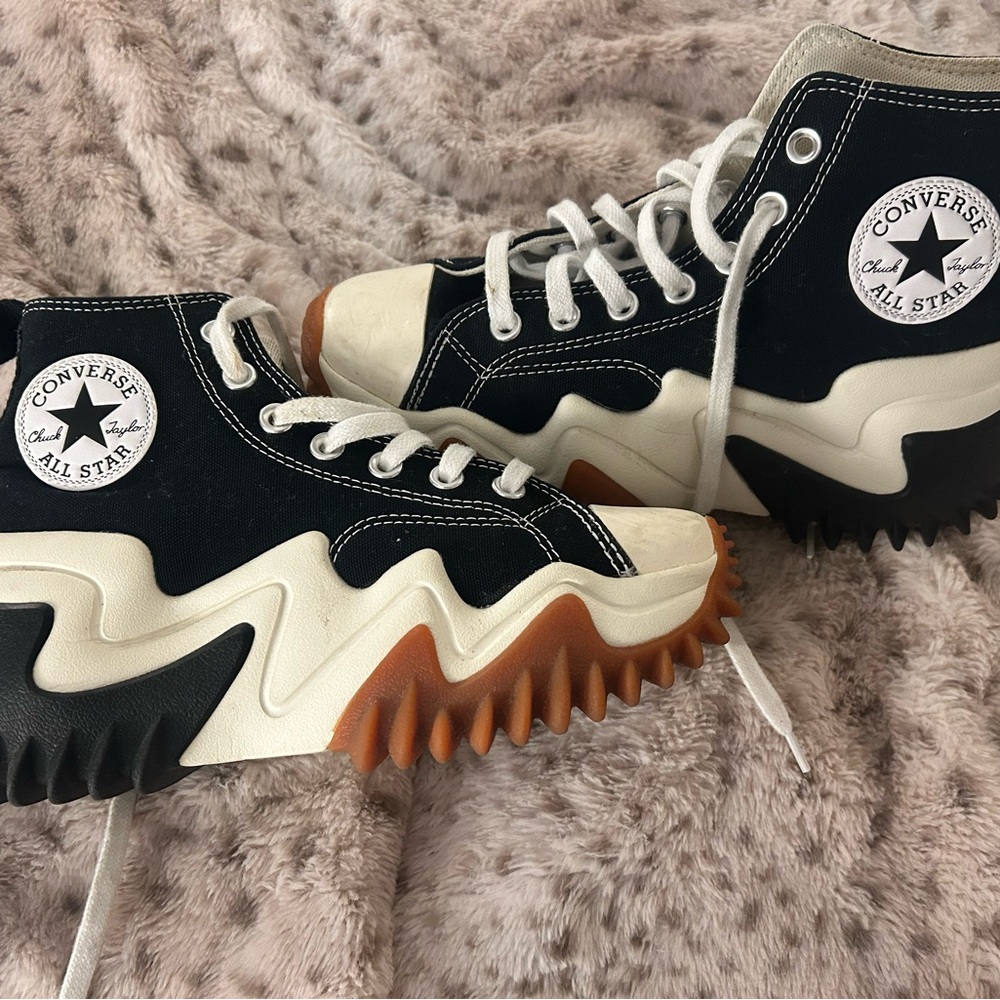 Converse Run Star Motion Platform Sneaker, Black/White - US 7